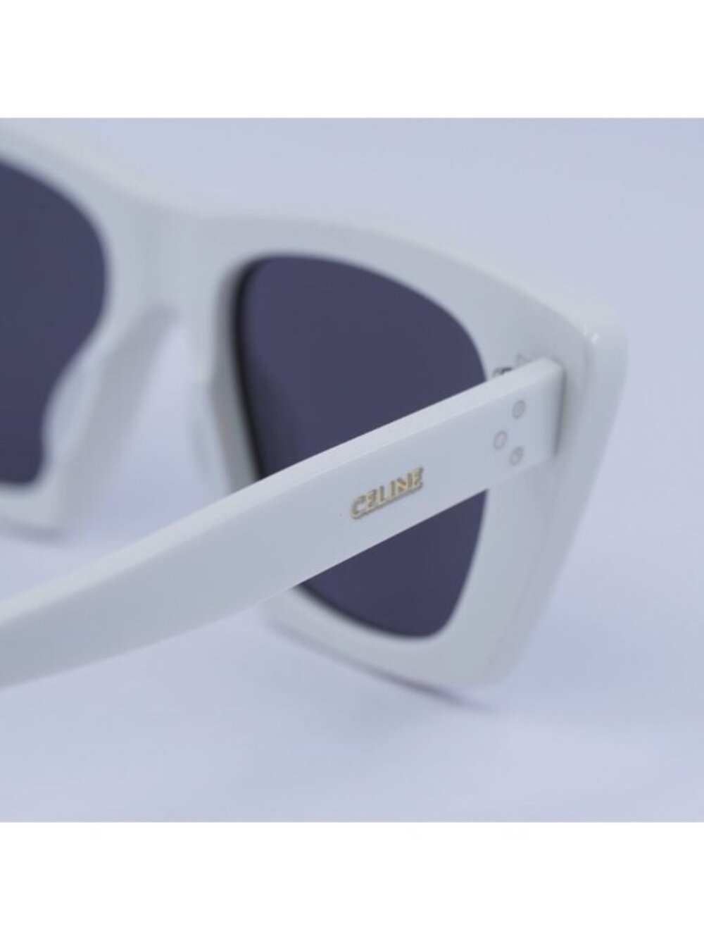 Celine CL40187I 25A Sunglasses White Cat Eye Frame, Grey Lenses - Picture 8 of 10